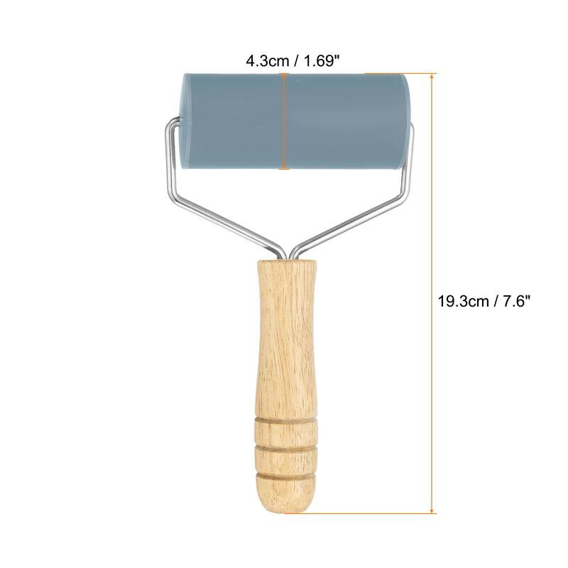 Rolling Pin 7.6" x 1.69" T-Maple Silicone Roller - Gray