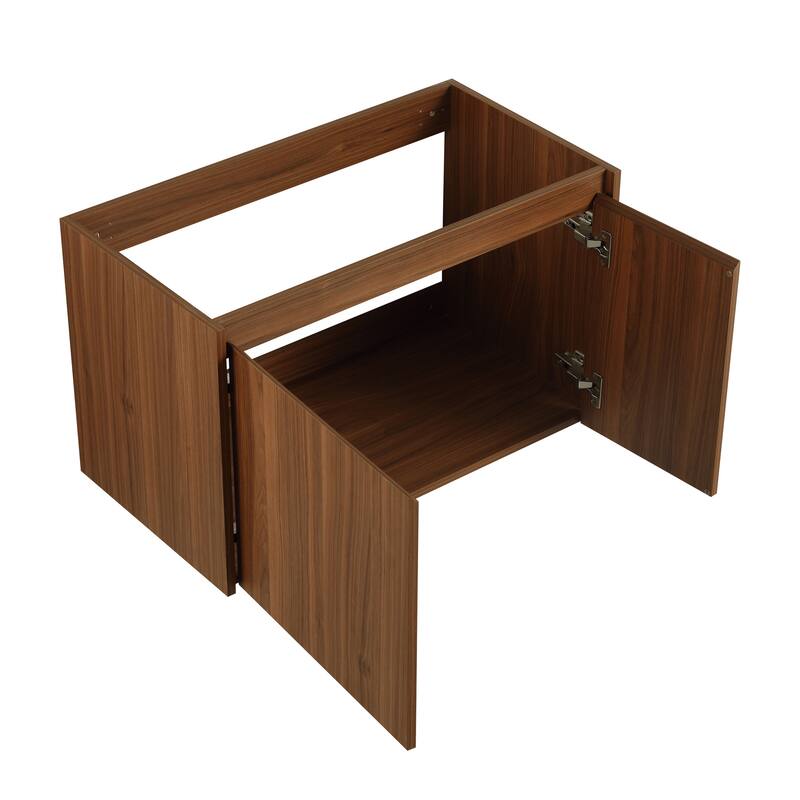 24"/30" Floating Bathroom Vanity with Sink, Mini Wall Mounted Bathroom Vanity with Soft Close Door