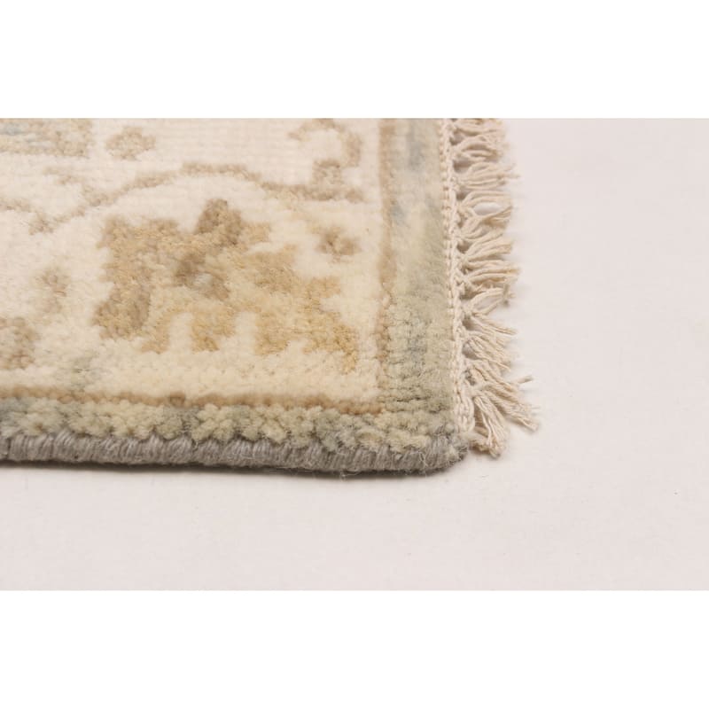 ECARPETGALLERY Hand-knotted Royal Oushak Grey Wool Rug - 2'9 x 7'11