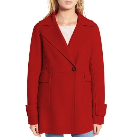 Diane Von Furstenberg Marla Red Wool Peacoat