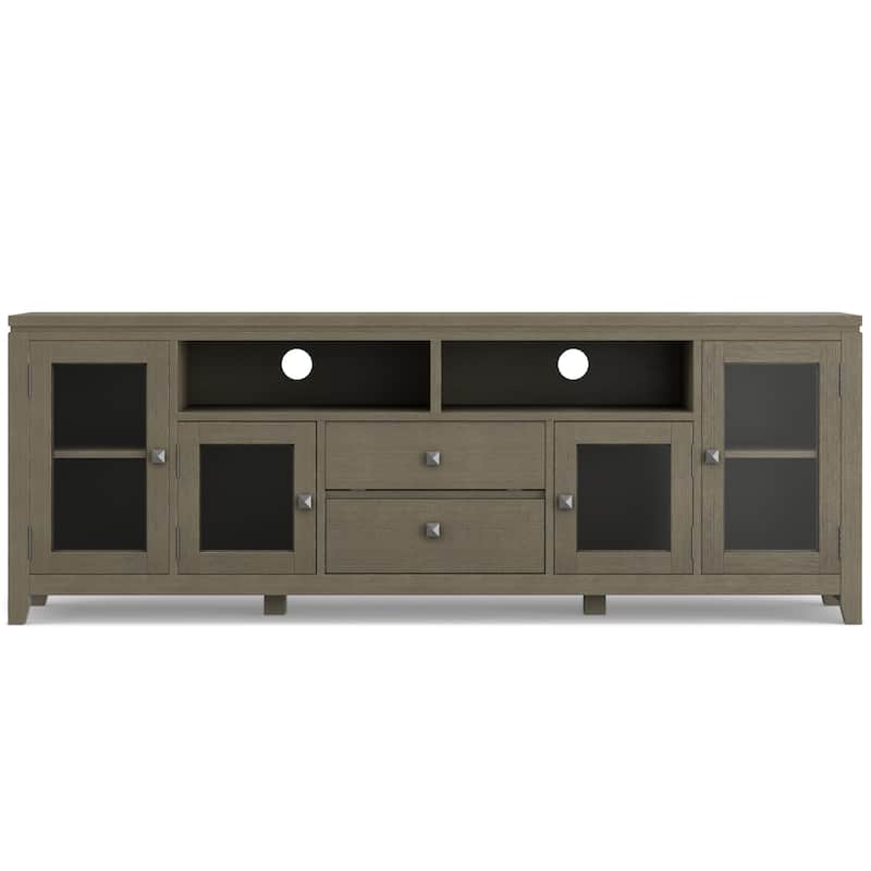 WYNDENHALL Essex SOLID WOOD 72 inch Wide Contemporary TV Media Stand For TVs up to 80 inches