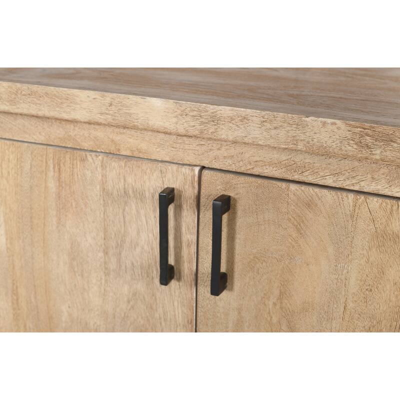 Traditional Two Door Wooden Sideboard 40.5" X 17.5" X 36" Handcrafted Solid Wood Natural Heirloom finish - 40.5" X 17.5" X 36"