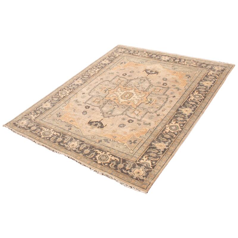 ECARPETGALLERY Hand-knotted Jules Serapi Taupe Wool Rug - 8'11 x 11'11