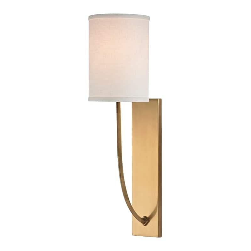 James Allan Almond Single Light 17" Tall Wall Sconce - Aged Brass