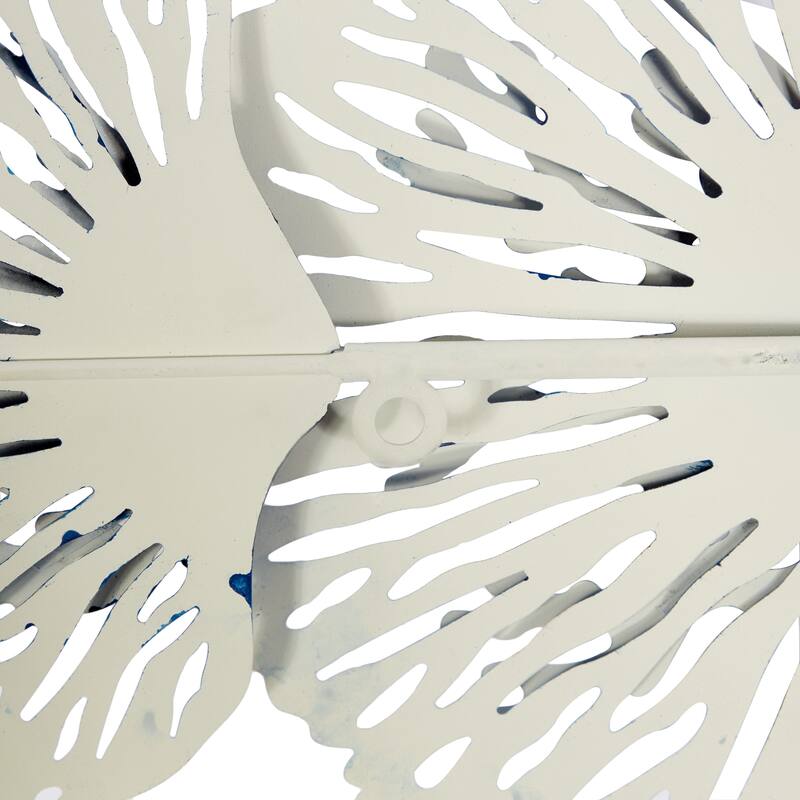 Blue Metal 3D Floral Home Wall Decor