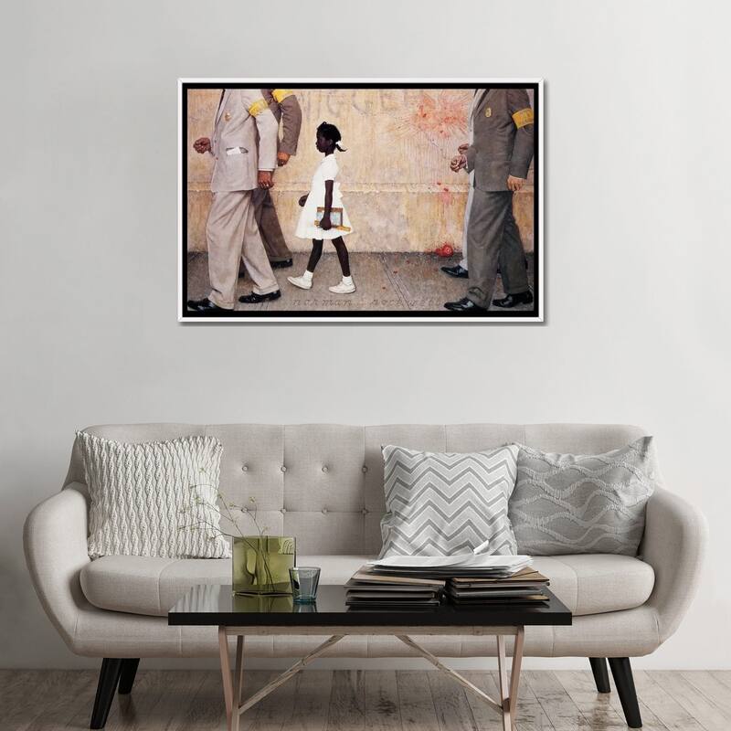 iCanvas "The Problem We All Live With (Ruby Bridges)" by Norman Rockwell Framed Canvas Print