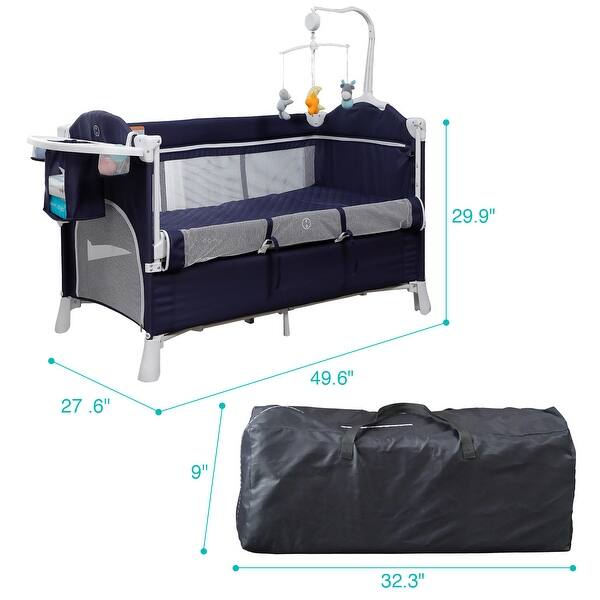 Travel Toddler Bed Bassinet Portable Upholstered Infant Cribs