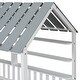 preview thumbnail 9 of 12, White Twin Size Solid Wood House Bed with Roof, Guardrail and Shelves for Kids, Boys and Girls