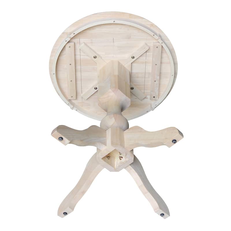 Solid Wood 30" x 30" Round Pedestal Table