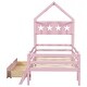 preview thumbnail 30 of 28, Kids Platform Bed House Bed Twin Size Wood Frame with House Roof Headboard, Safety Guardrail, Large Drawer, Star Pattern