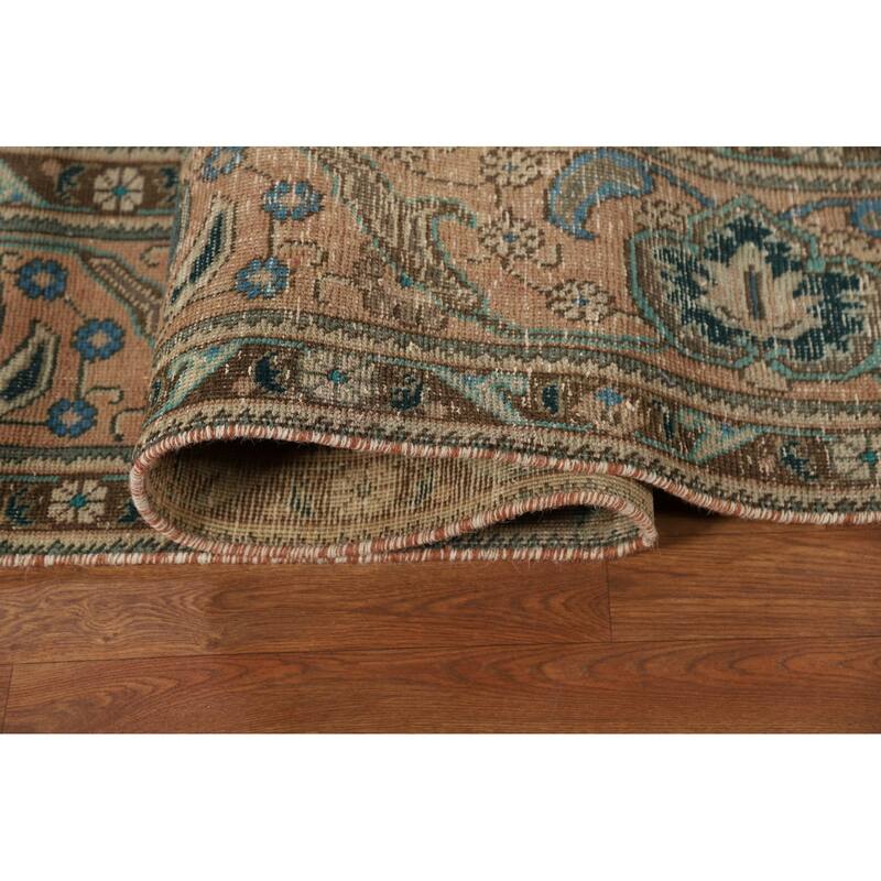 Floral Tabriz Persian Area Rug Hand-Knotted Wool Carpet - 9'6" x 12'8"