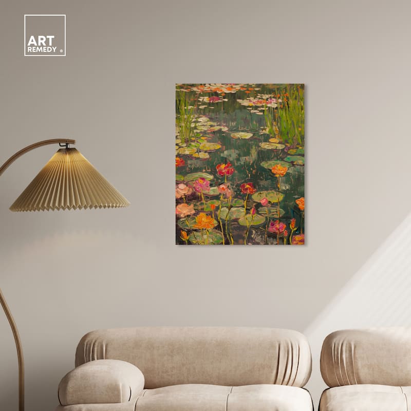 Art Remedy Afternoon Visit Gallery Wrapped Impressionism 1 Piece Canvas Wall Art /Monet And Van Gogh Inspired Art