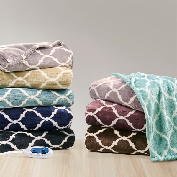 slide 2 of 51, Beautyrest Oversized Heated Ogee Throw