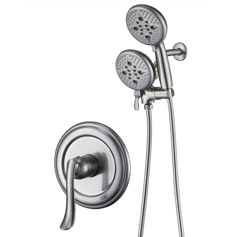 Shower Faucet Set with 5 in. Head Complete Shower System Matte Black - Silver