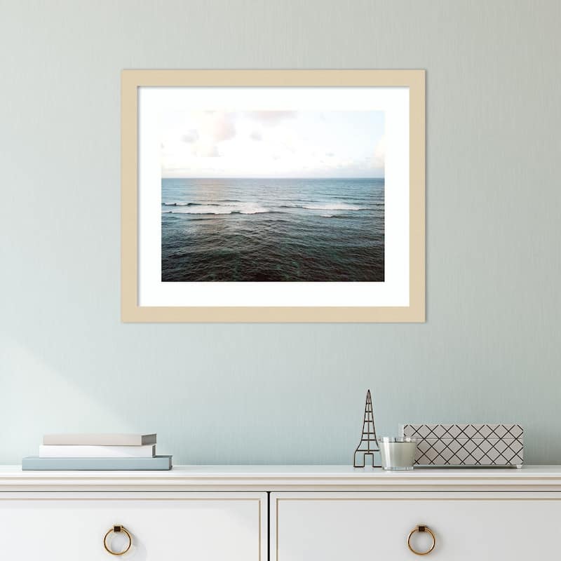 Where The Ocean Meets The Sky by Rachel Dowd Wood Framed Wall Art Print ...