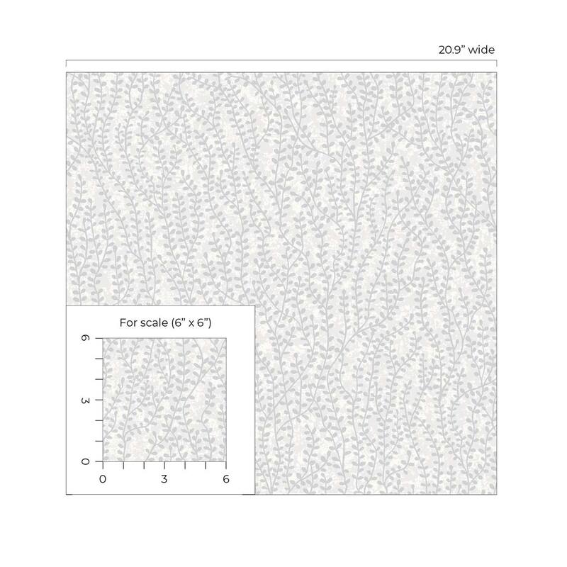 Seabrook Designs Seaweed Beaded Branches Nonwoven Unpasted Wallpaper