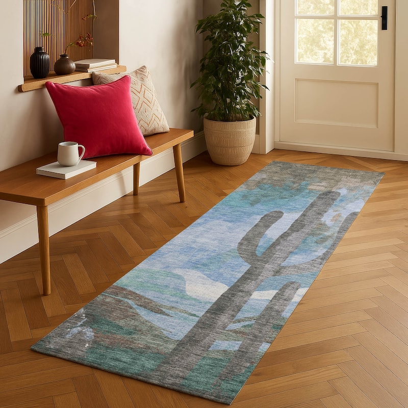 Machine Washable Indoor/ Outdoor Desert Inspiration Chantille Rug