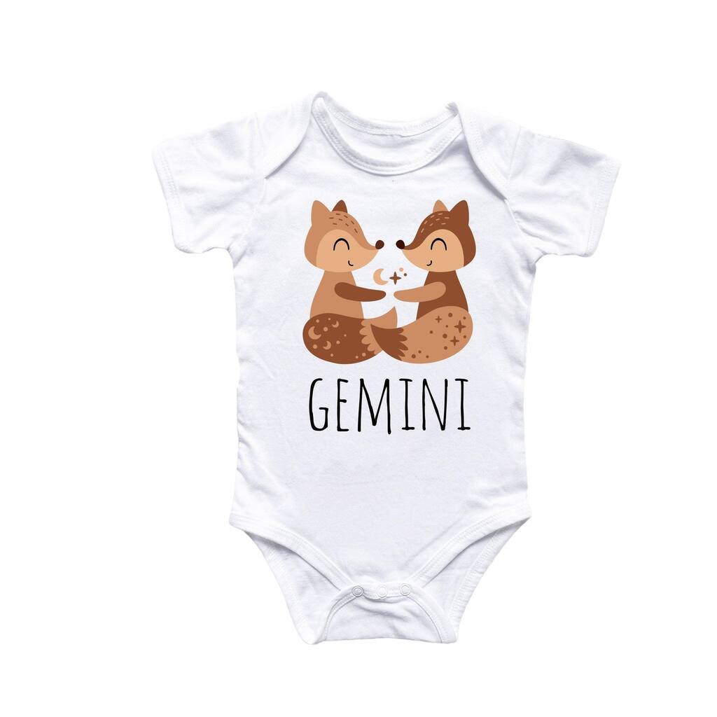 Gemini Zodiac- Baby Boy Girl Clothes Infant Bodysuit Funny Cute Newborn 4