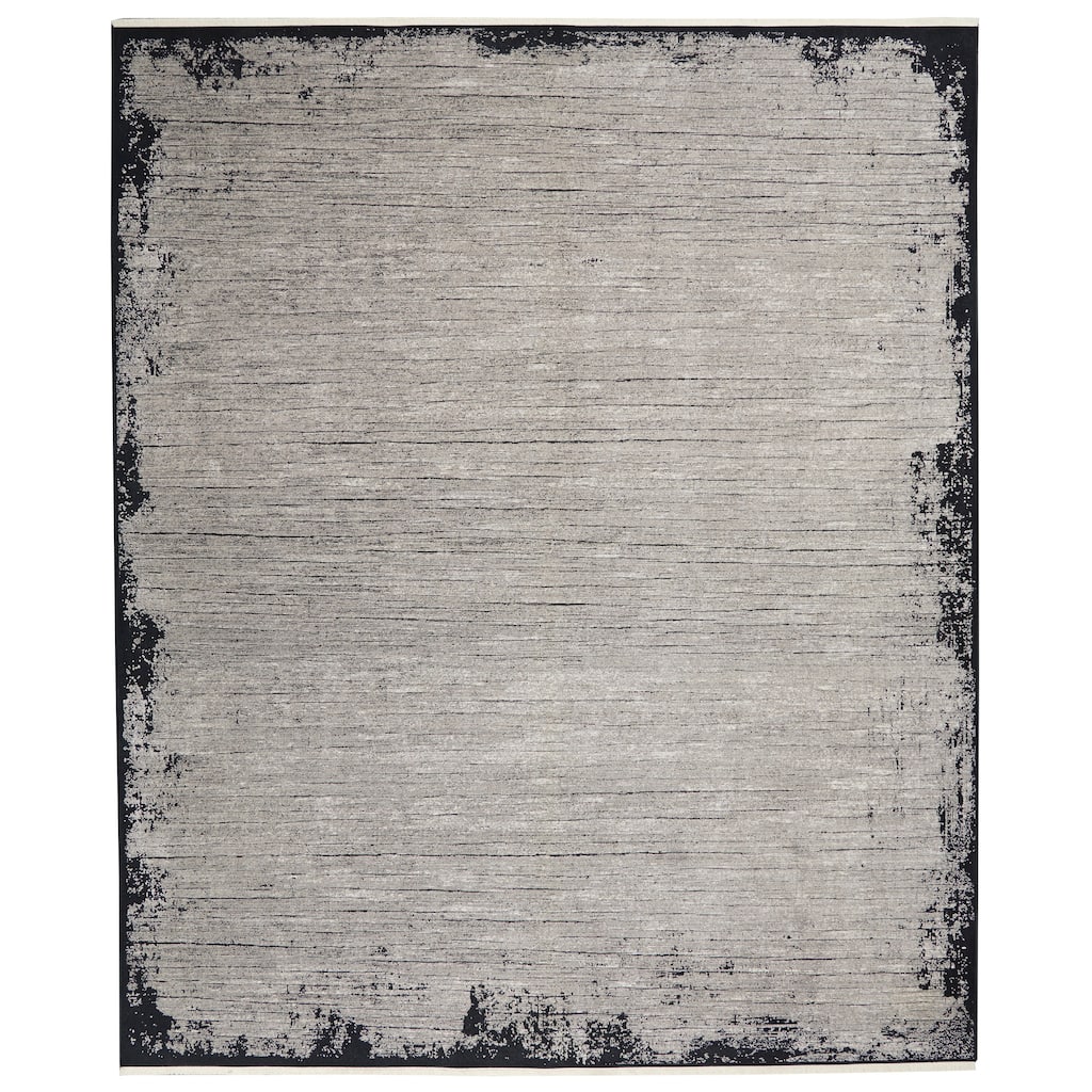 Calvin Klein Balian Bordered Grey/Black Area Rug