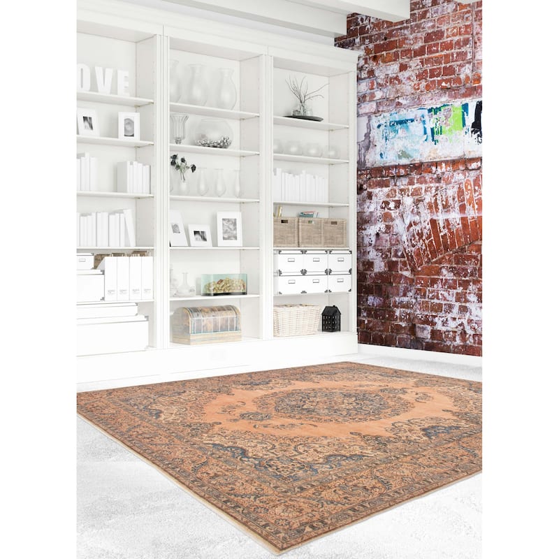 ECARPETGALLERY Hand-knotted Antalya Vintage Tan Wool Rug - 9'7 x 12'6