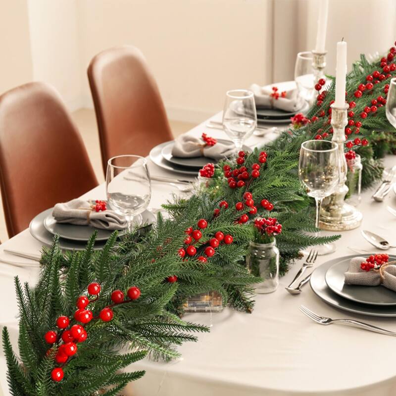 Christmas Wreath Wall Decor with 30 LED Light Pinecones Berries andFrosted White Accents, for Fireplace and Staircase