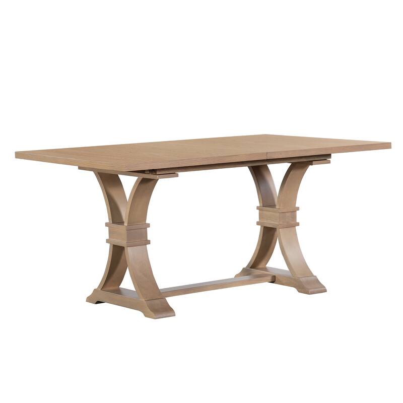 Christopher Knight Home - Rustic Extendable Dining Set with X-Frame Table and Upholstered Armless Dining Chairs