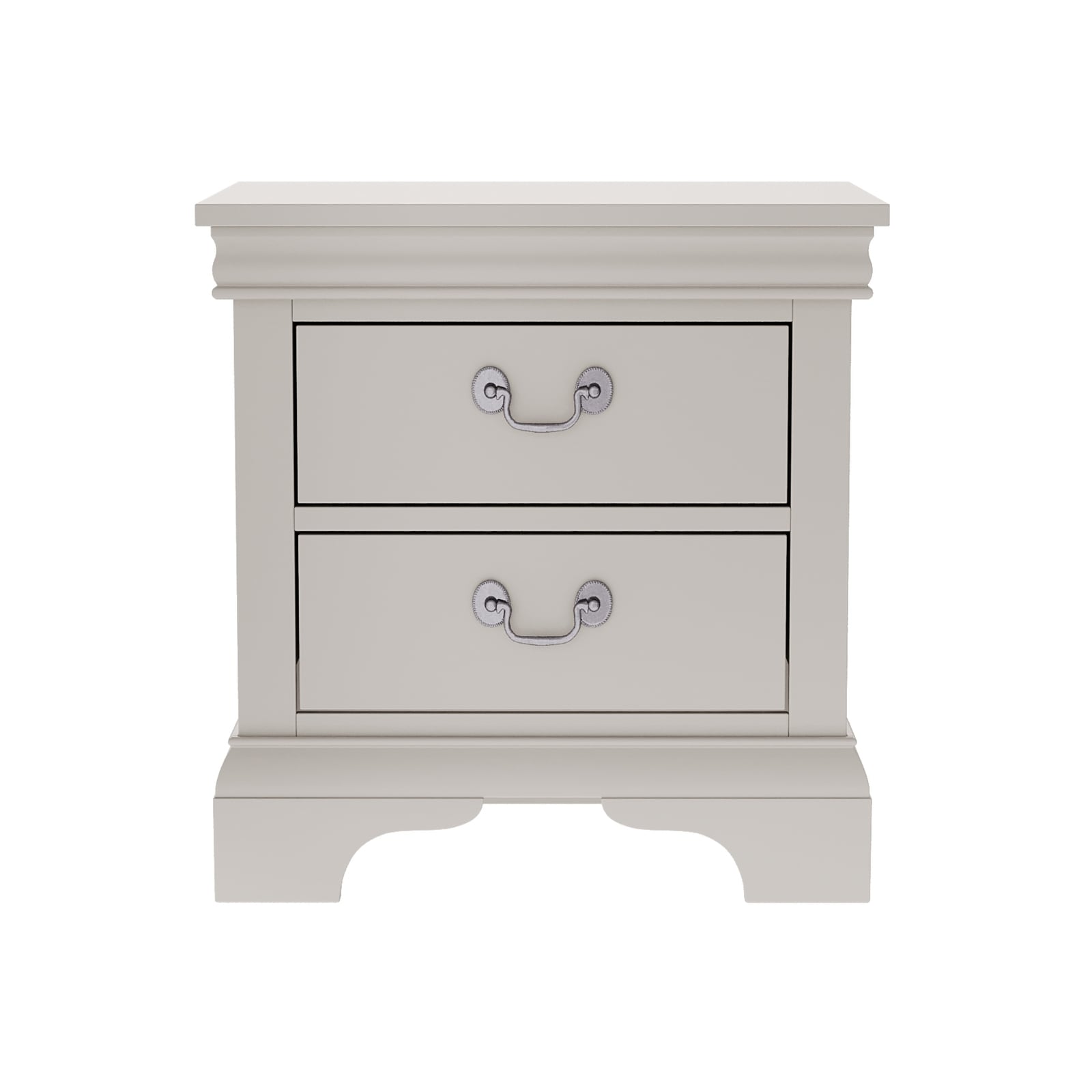 Classic Wooden Nightstand, 2 Storage Drawers, 22"L, Solid Wood