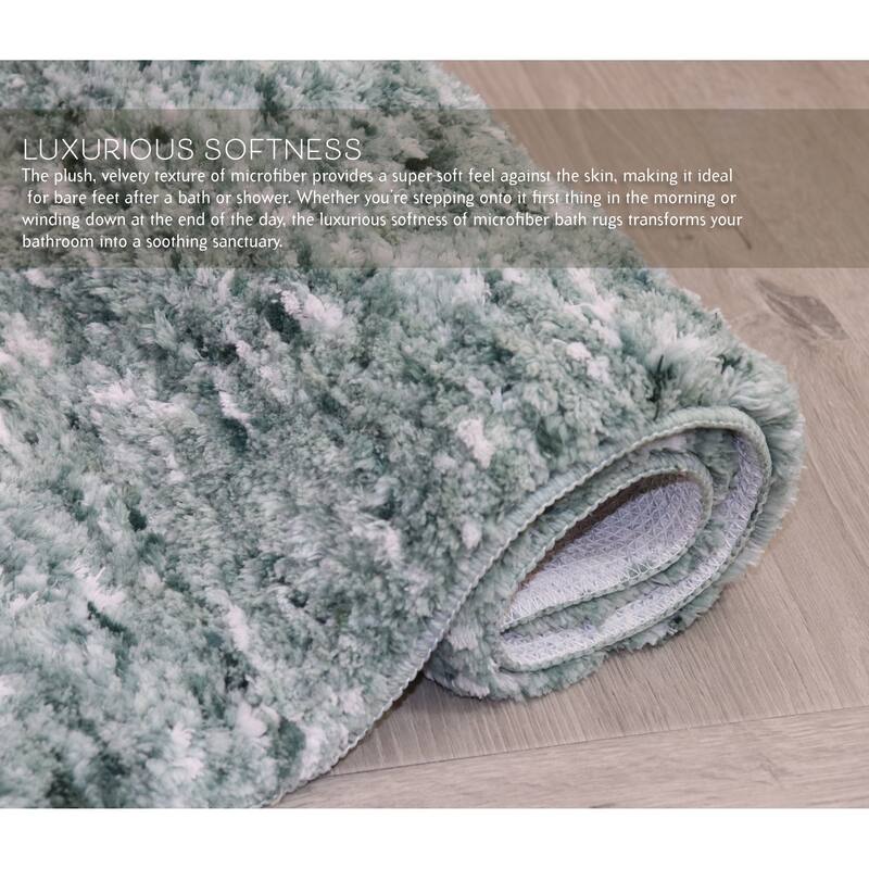 Home Weavers Cloud Comfort 100% Microfiber Bathroom Rug, Non Slip Bath & Water Absorbent Soft Bath Mat - 3 PC Set with Runner