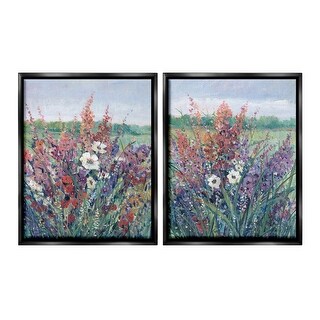 Stupell Blooming Meadow Plants Framed Floater Canvas Wall Art Design By ...