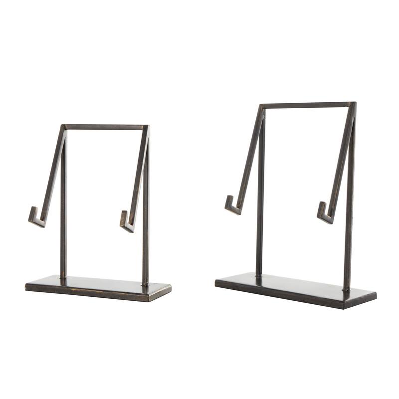 Black Metal Modern Abstract Display Easel (Set of 2)