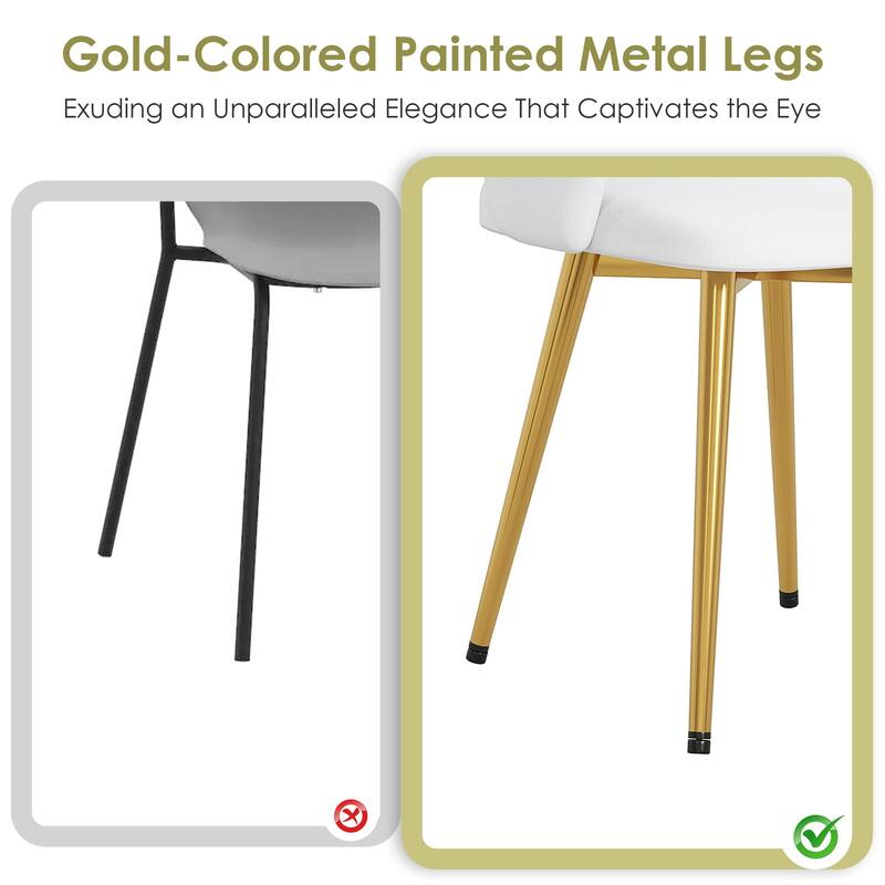 VECELO Modern Upholstered Dining Chairs Set of 4 Velvet Kitchen Chairs for Dining Room