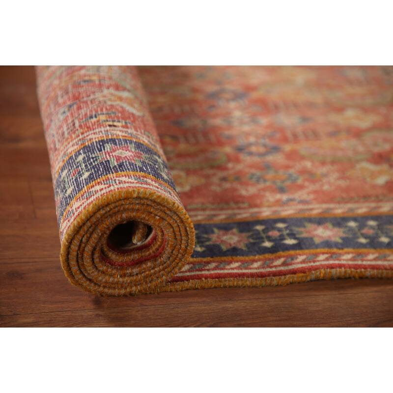 Shiraz Kashkoli Persian Vintage Runner Rug Handmade Wool Carpet - 3'3"x 9'9"