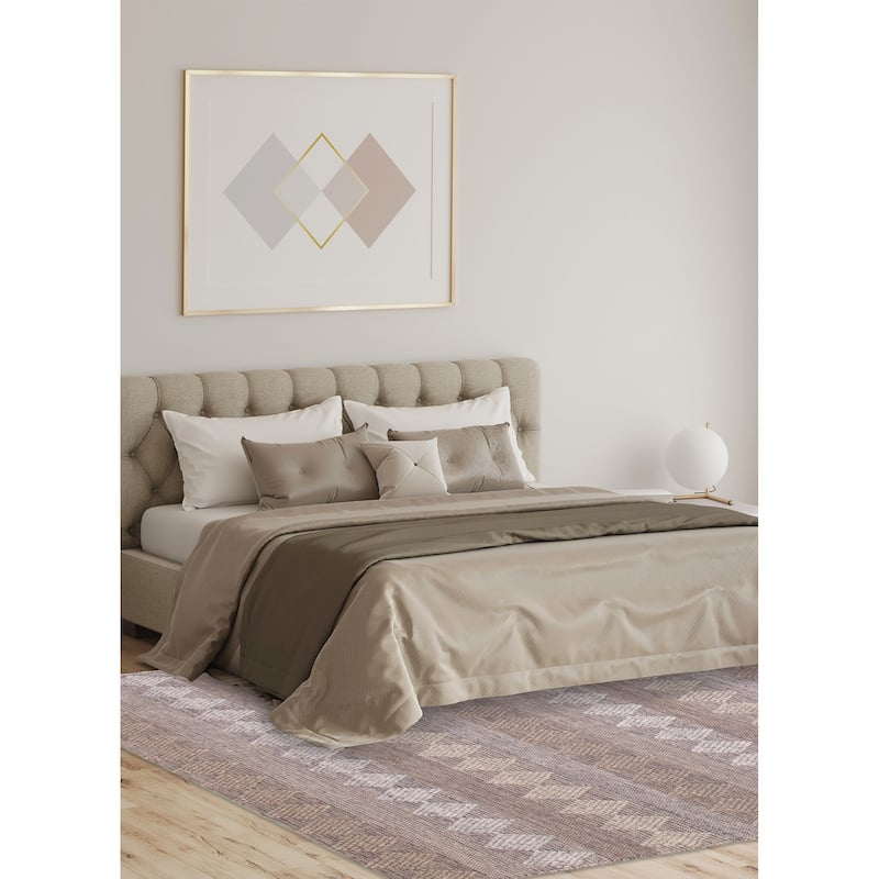 ECARPETGALLERY Braid weave Sienna Taupe Wool Rug - 6'1 x 8'10