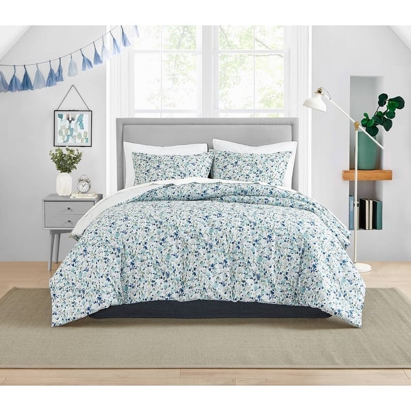slide 2 of 9, Poppy & Fritz Olivia Cotton Blue Duvet Cover Set
