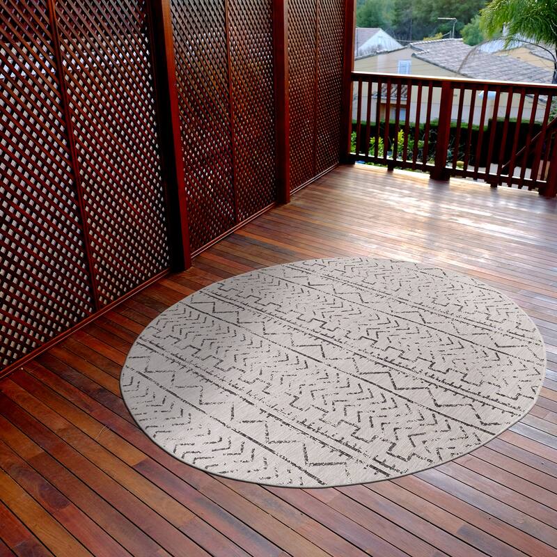 Beverly Rug Dark Grey Trellis Indoor Outdoor Rug, Outside Carpet for Patio, Deck, Porch
