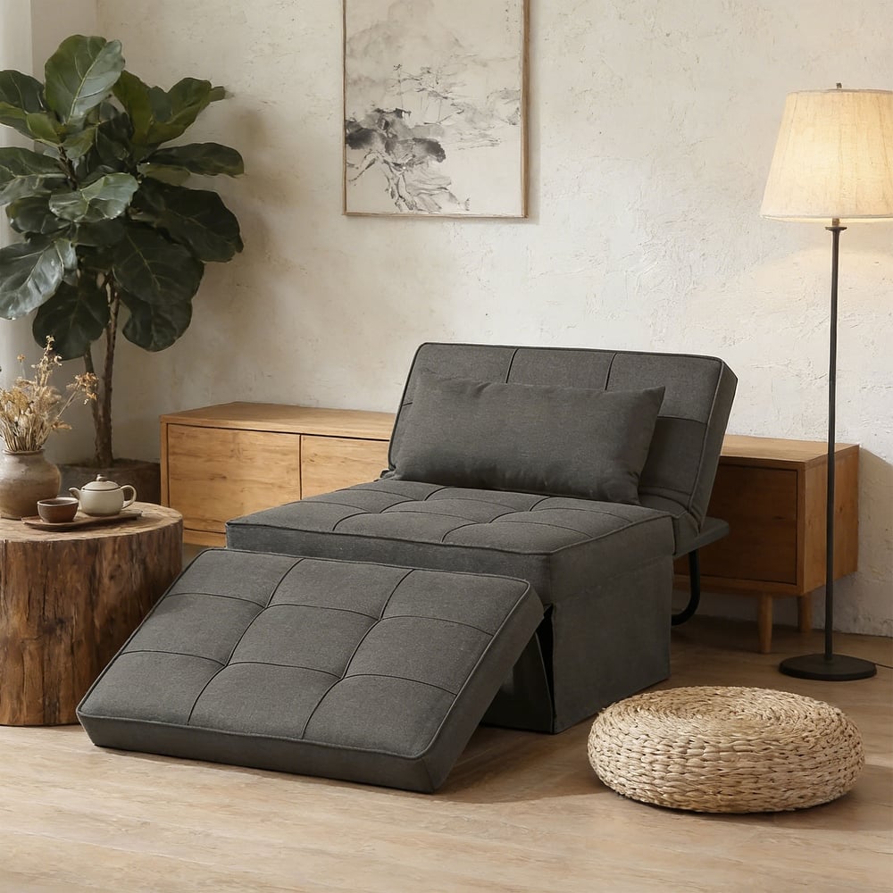 Ainfox Convertible Sofa Bed,4 in 1 Multi-Function Folding Ottoman Bed with Adjustable Backrest