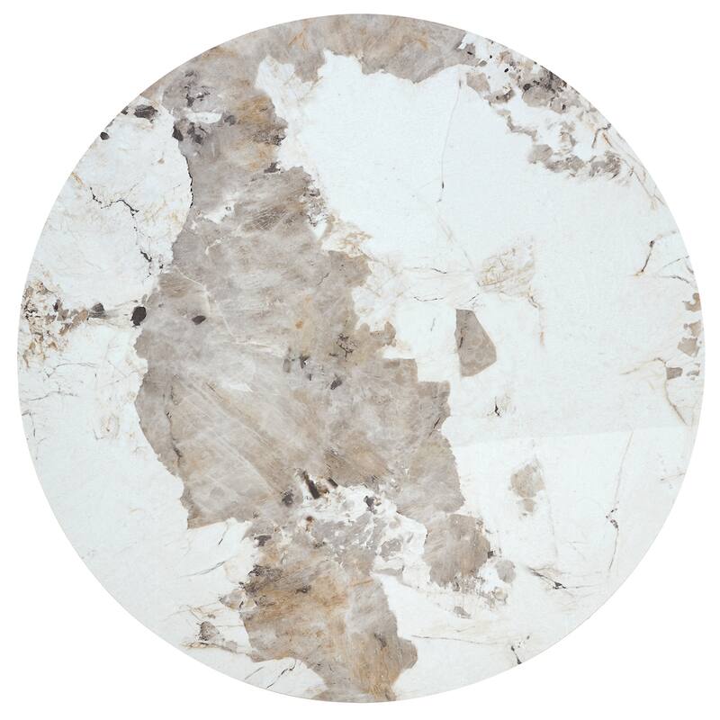 Round Dining Table, Kitchen Table with Stainless Steel Legs, Round Coffee Table Bistro Table for Dining Room