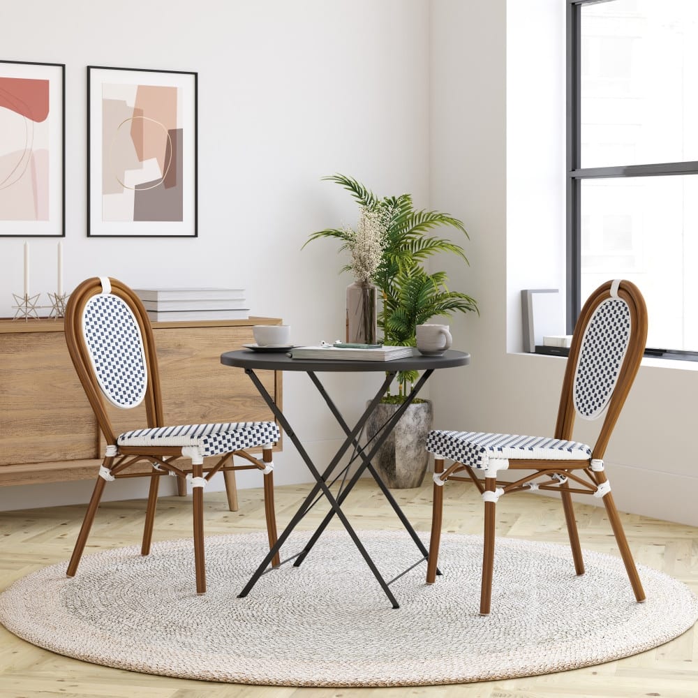 Stacking Bistro Chairs with Metal Frames