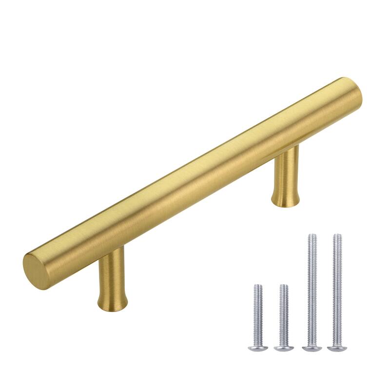 3 Inch Hole Center Copper Kitchen Cabinet Handles 100% Solid Brass Drawer Pulls (5-PACK)