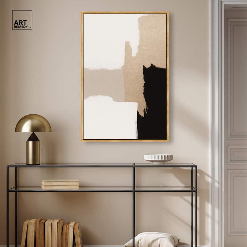 Beige and Black III Canvas by Art Remedy