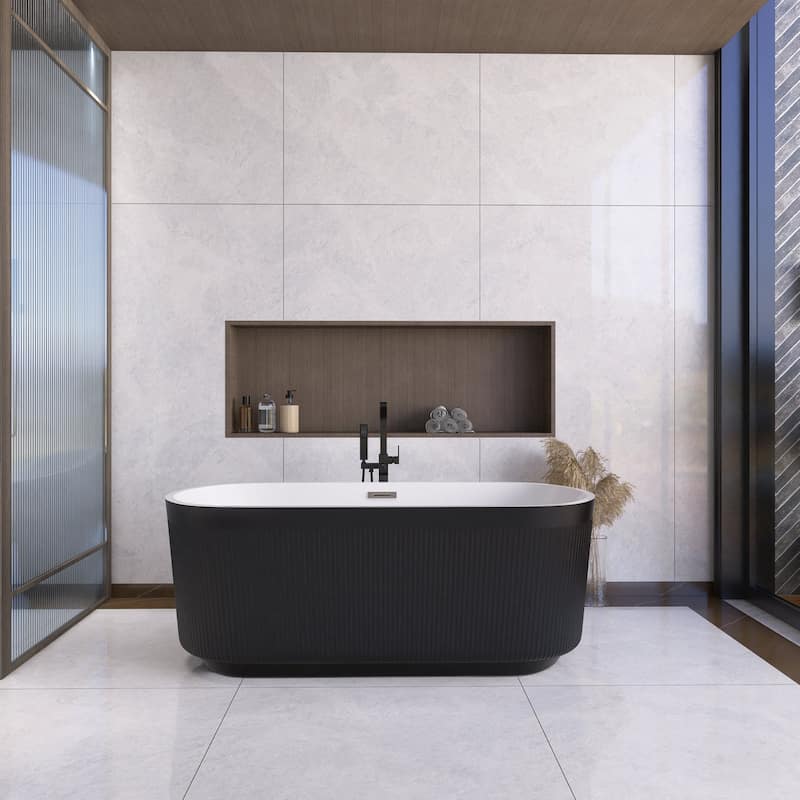 Acrylic Freestanding Flatbottom Soaking Bathtub