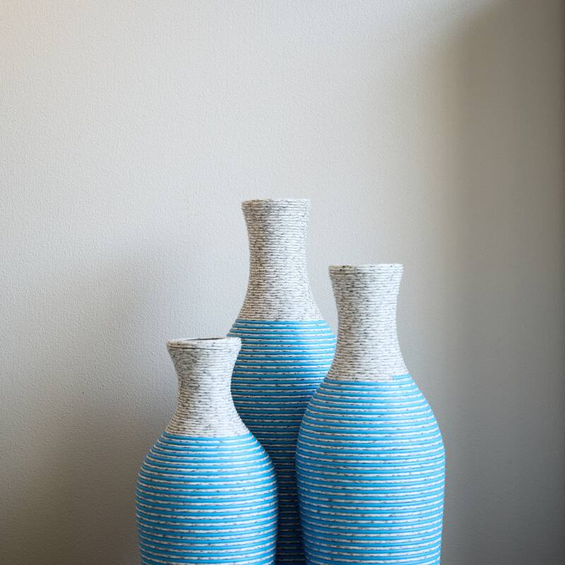 Desktop Vase Set of 3 Pieces, Decorative Floor Vase, Artificial Vine Vase PVC Floor Vase Home Decoration Flower Stand