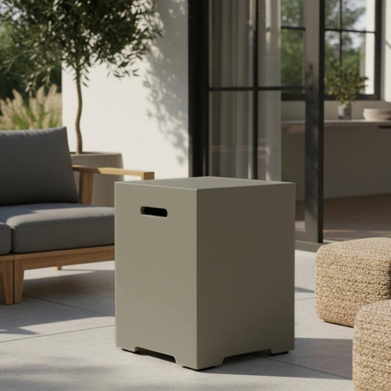 GDFStudio - 16" Outdoor 20LB Propane Tank Cover for Gas Fire Pits - Aqua Grey