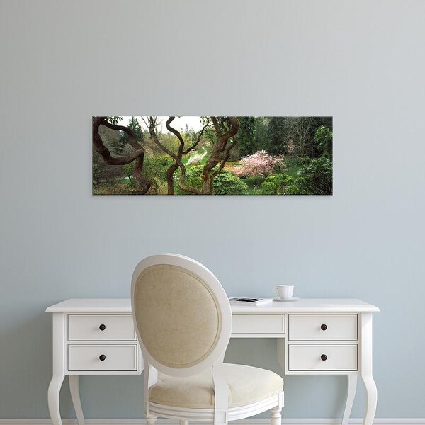 Easy Art Prints Panoramic Image 'Tree and plants in a park, Washington Park, Seattle, Washington State' Canvas Art
