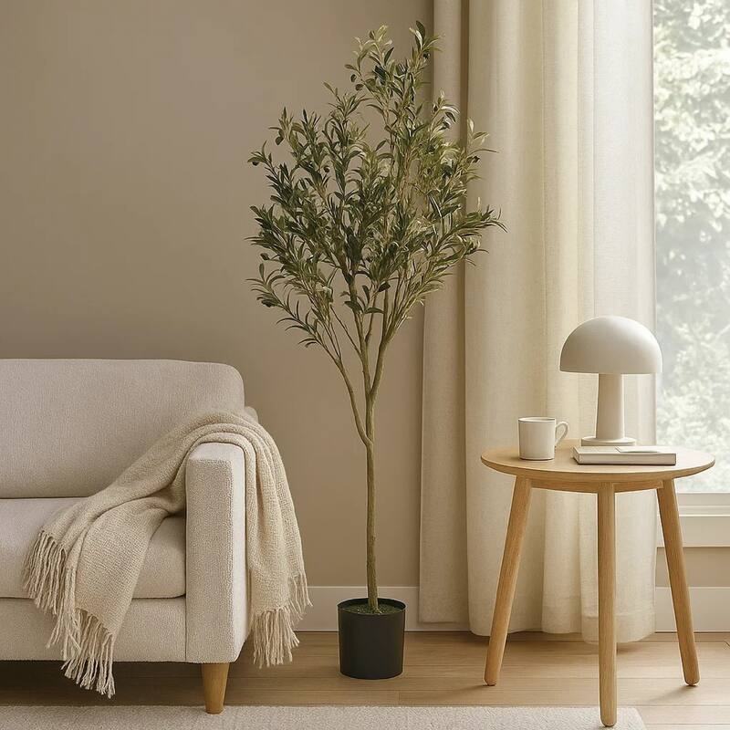 Vina Artificial Olive Tree, Realistic Green Silk Leaves, 71 Inch