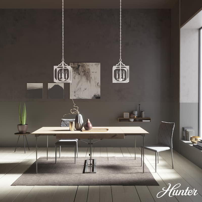 Hunter 12" Highland Hill 4-Light Pendant - Kitchen Island, Dining Room, Entry - Farmhouse, Rustic