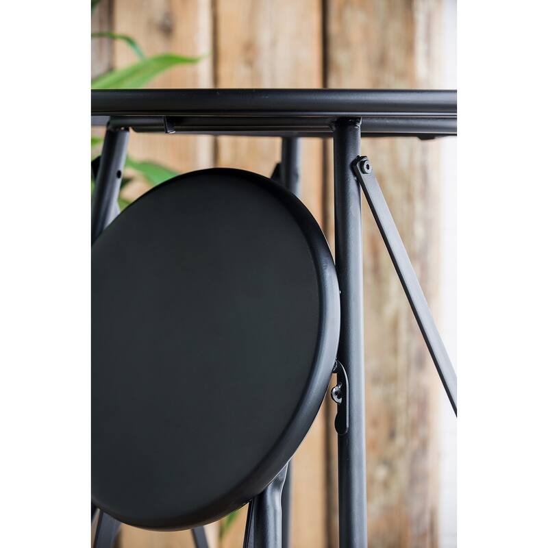 GDFStudio - Mason Multi-Use Foldable Side Table and Seating Set with Sleek Industrial Style