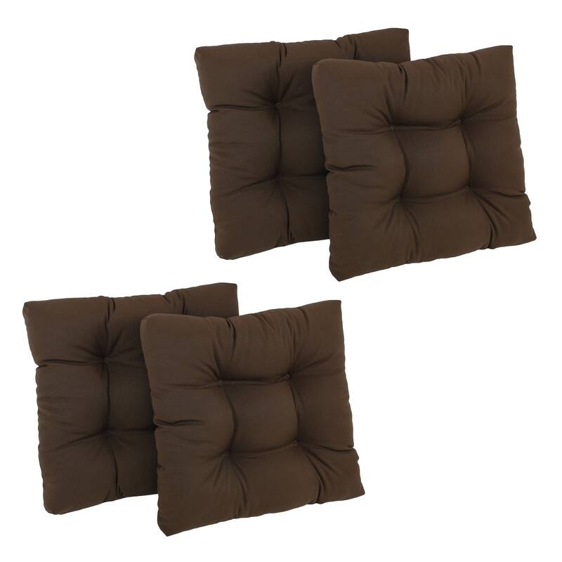 19-inch Twill Square Chair Cushion (Set of 1, 2, or 4) - 19" x 19" - Set of 4 - Chocolate