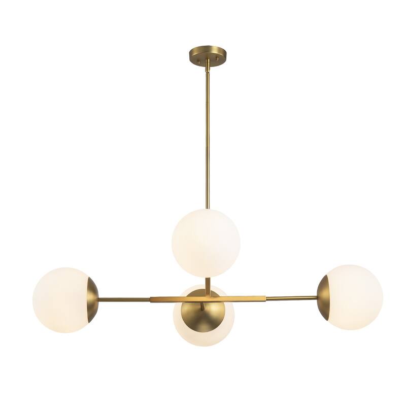 4 - Light Dimmable Gold Sputnik Modern Linear Globe Chandelier Kitchen Island Pendant Light - W41.73"