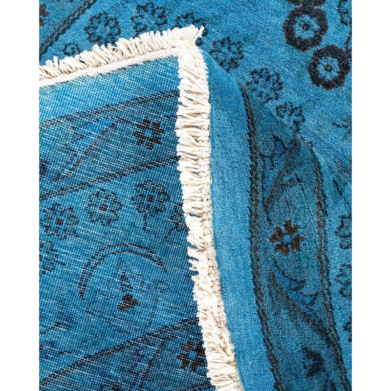 Fine Vibrance, One-of-a-Kind Hand-Knotted Area Rug - Blue, 6' 0" x 6' 1" - 6' 0" x 6' 1"